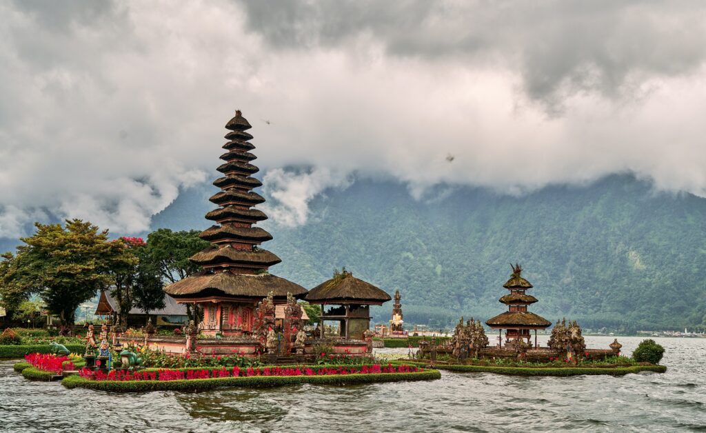 Floating temple on the water