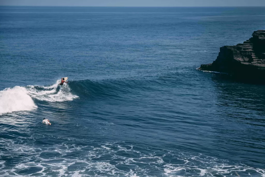 A person surfing in the ocean