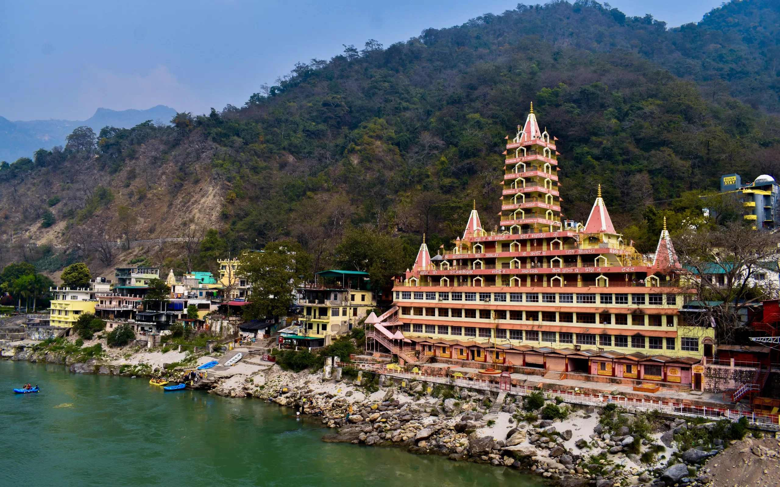 A building next to a body of water