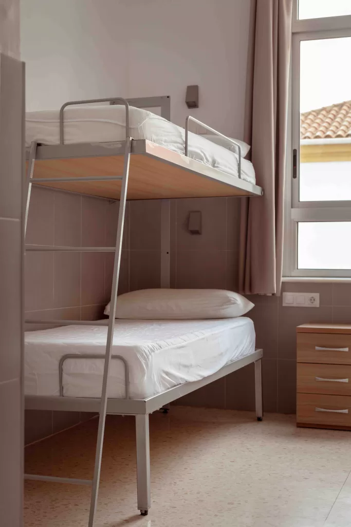 Bunk beds in a room. Hostels in North Goa and Hostels in South Goa are similar to these.