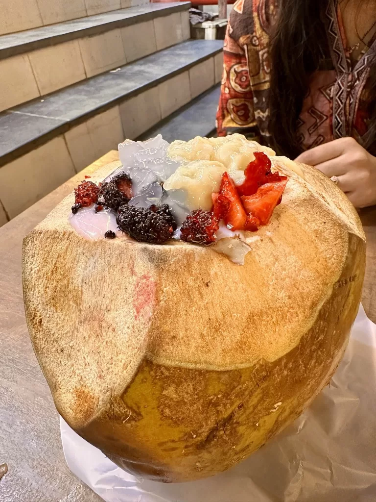 A fruit in a coconut