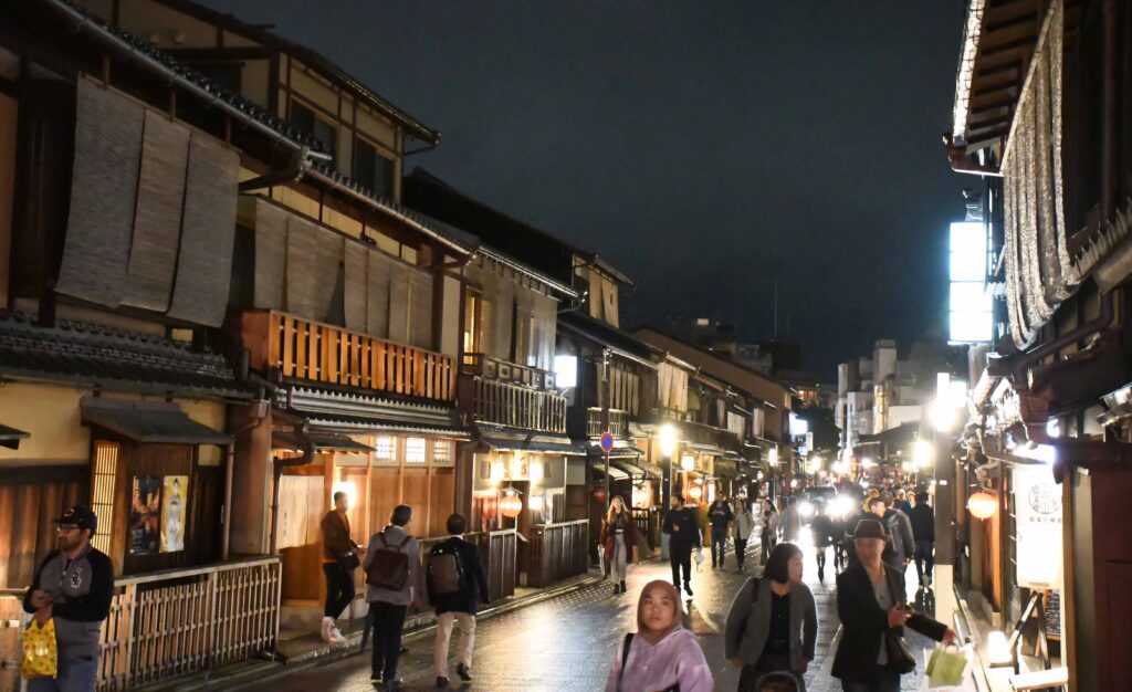 Night View Of Gion Street in Kyoto