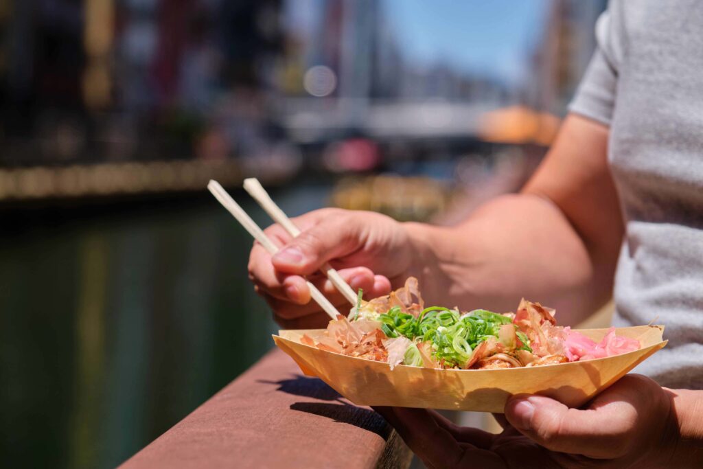 Takoyaki in Dotonbori Osaka in Japan