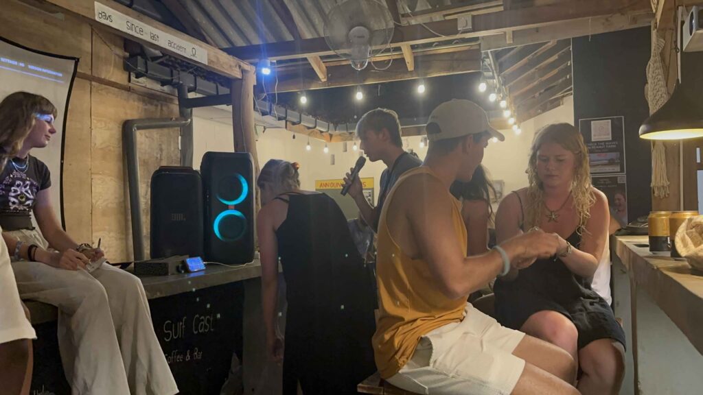 Karaoke nights in Arugam Bay.