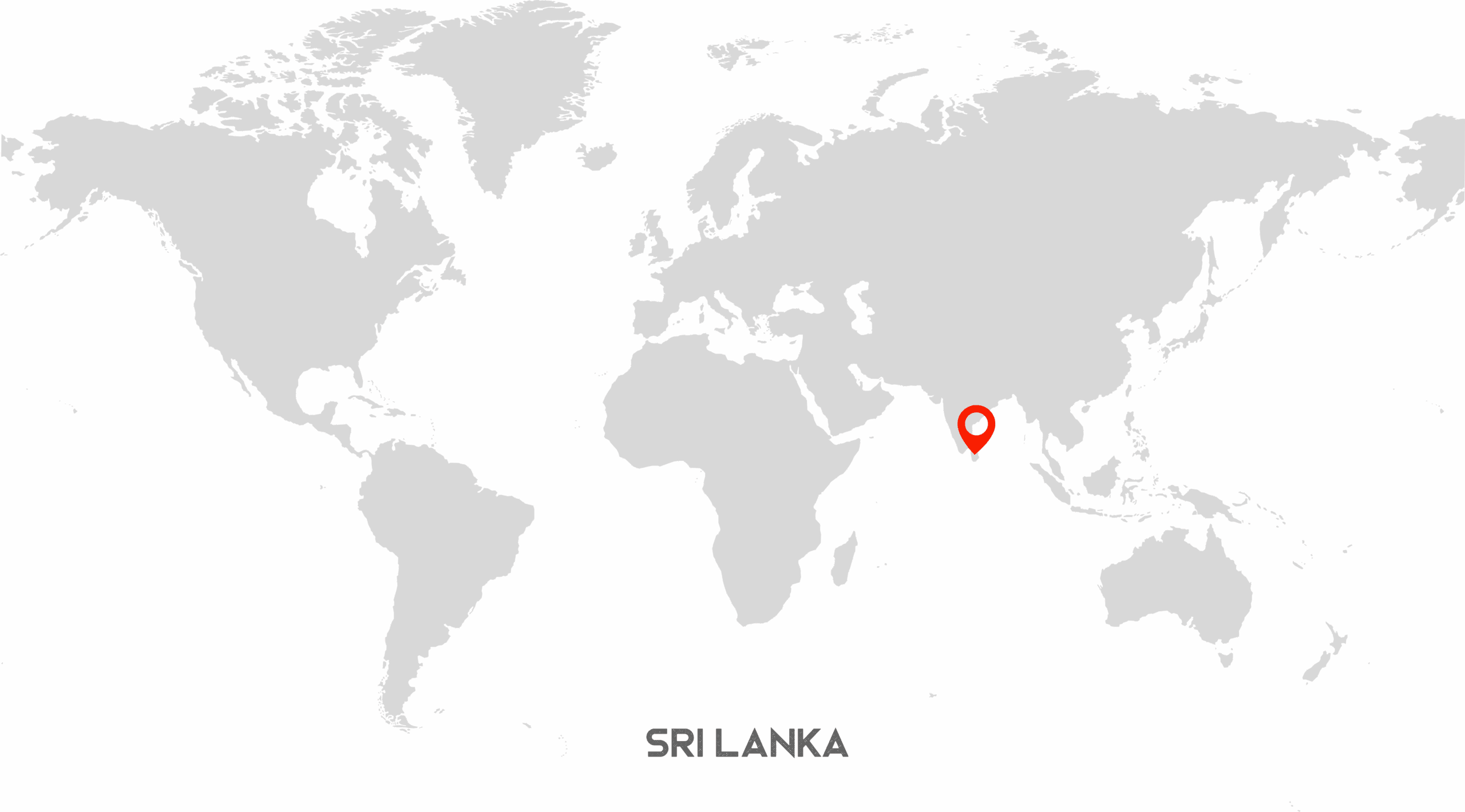 a world map with location pin on Sri Lanka